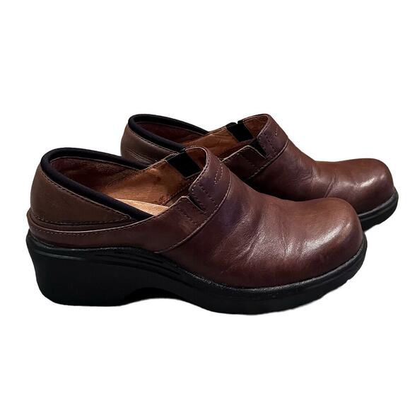 Ariat Brown Leather Slip On Clogs Mule Shoes Size 8B (clo) - Picture 2 of 8